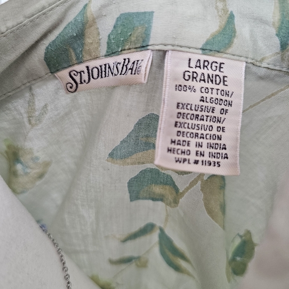 St. John's Bay Vintage Floral Button Down Lace Trim Camisole Set Large - Picture 5 of 5